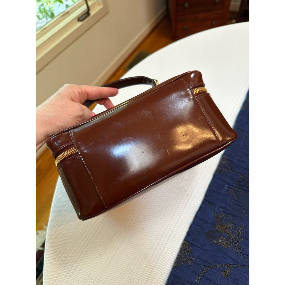 Gucci Brown Patent Leather Vanity Case w/Bamboo Accents - Picture 12 of 13